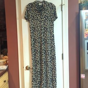 Liz Claiborne Villager Dress. Size Small. Black & Tan. Maxi.